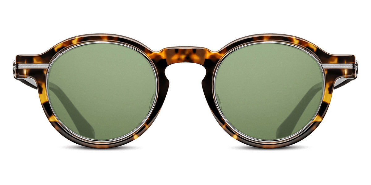 Matsuda® M2050 MTD M2050 Tokyo Tortoise/Brushed Silver/Sage Green 46 - Tokyo Tortoise/Brushed Silver / Sage Green Sunglasses