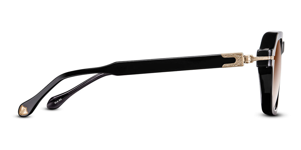 Matsuda® M2055 MTD M2055 Black/Brushed Gold/Brown Gradient 48 - Black/Brushed Gold / Brown Gradient Sunglasses
