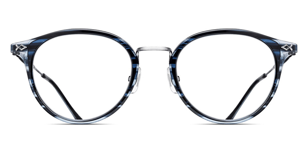 Matsuda® M3114 MTD M3114 Brushed Silver/Blue Demi 50 - Brushed Silver / Blue Demi Eyeglasses