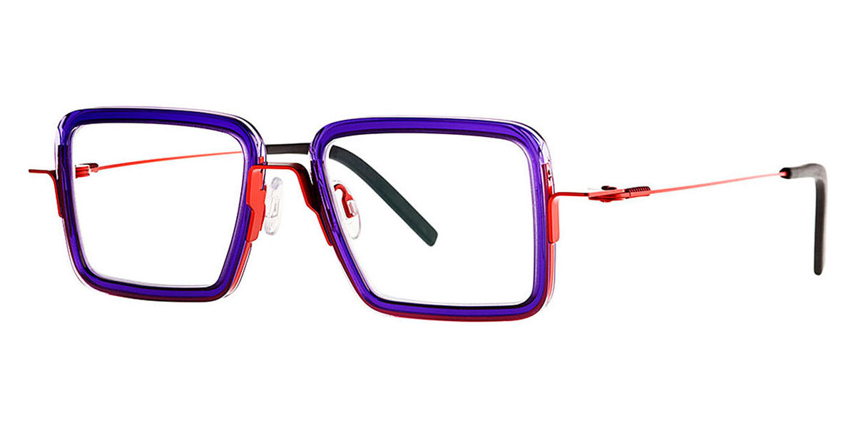 Theo® Mash TH MASH 49 50 - Transparent Orchidhot Red Shine Eyeglasses