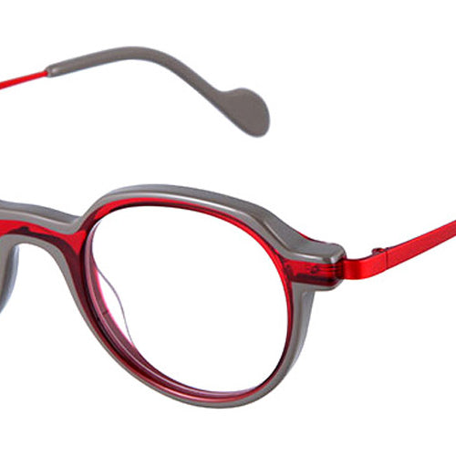 NaoNed® Skorf NAO Skorf 5119 46 - Transparent Red and Solid Taupe / Red Eyeglasses
