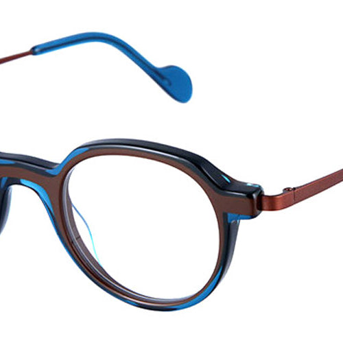 NaoNed® Skorf NAO Skorf 56117 46 - Chocolate Brown and Transparent Teal / Dark Chocolate Eyeglasses