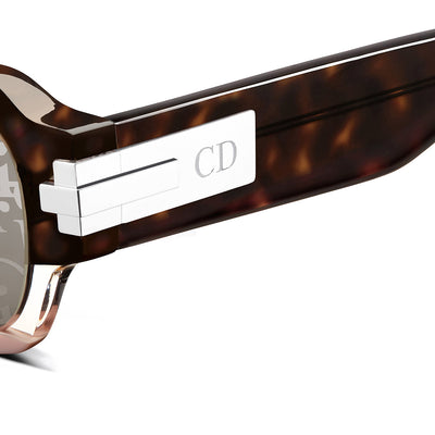 Dior® DiorBlackSuit XL S1I  - Brown tortoiseshell-effect, crystal and pink 