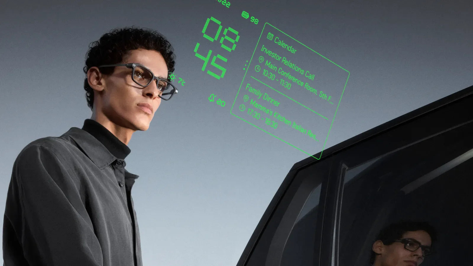 Man wears Even Realities smart glasses