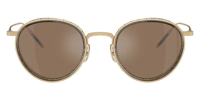 Oliver Peoples® Tk-8 Sun OP 0OV1318ST 5264G8 48 - 18K Gold Plated / Cognac Mirror Sunglasses
