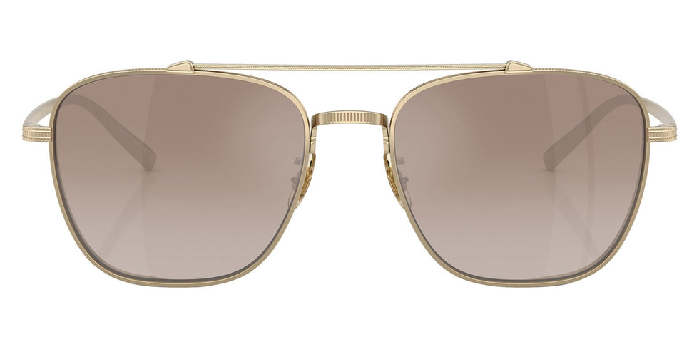 Oliver Peoples® Avison OP 0OV1349ST 5035Q1 55 - Soft Gold / Tuscan Brown Gradient Mirror Sunglasses