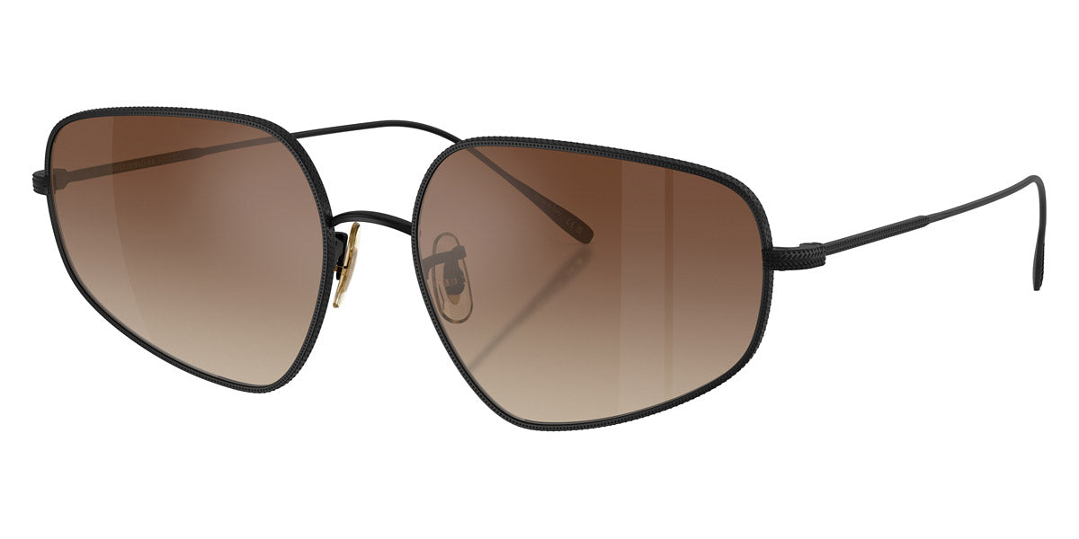 Oliver Peoples® Eylla OV1356S 5062Q1 57 - Matte Black / Dark Brown Gradient Mirror Sunglasses