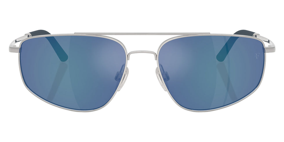 Oliver Peoples® R-14 OV1361S 506355 57 - Brushed Silver / Marine Flash Mirror Sunglasses