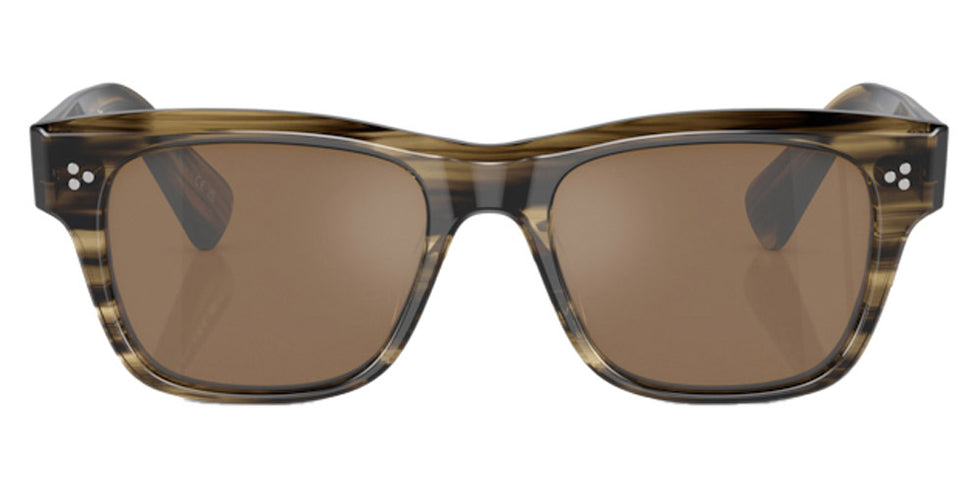 Oliver Peoples® Birell Sun OV5524SU 1719G8 52 - Olive Smoke / Cognac Mirrored Sunglasses