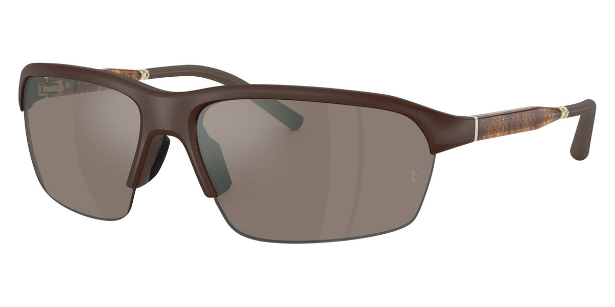 Oliver Peoples® R-6 OP 0OV5572S 70057I 65 - Semi-Matte Umber / Sierra Flash Mirror Sunglasses