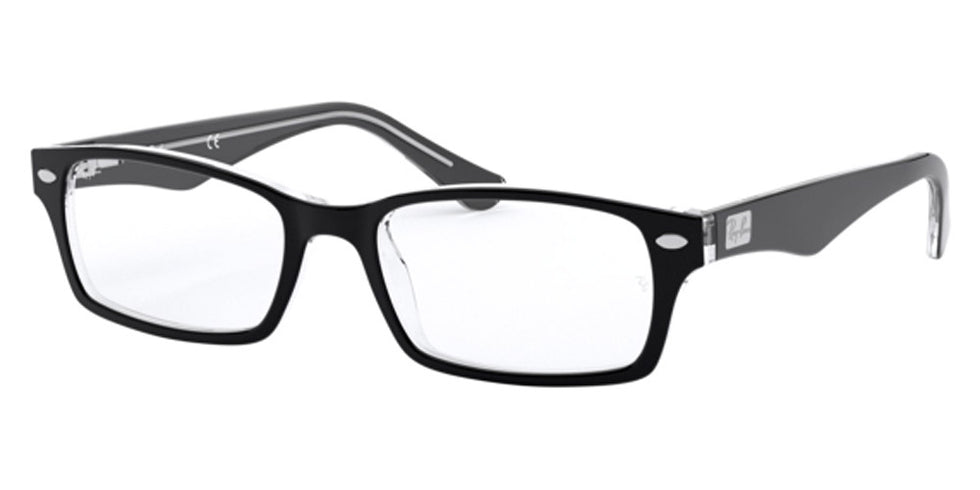 Ray-Ban® RX5206 RX5206 2034 54 - Black On Transparent Eyeglasses