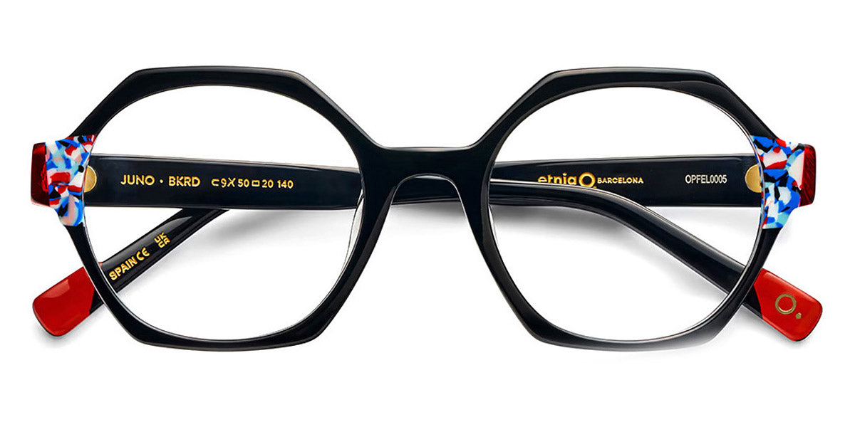 Etnia Barcelona® JUNO 5 JUNO 50O BKRD - BKRD Black/Red Eyeglasses