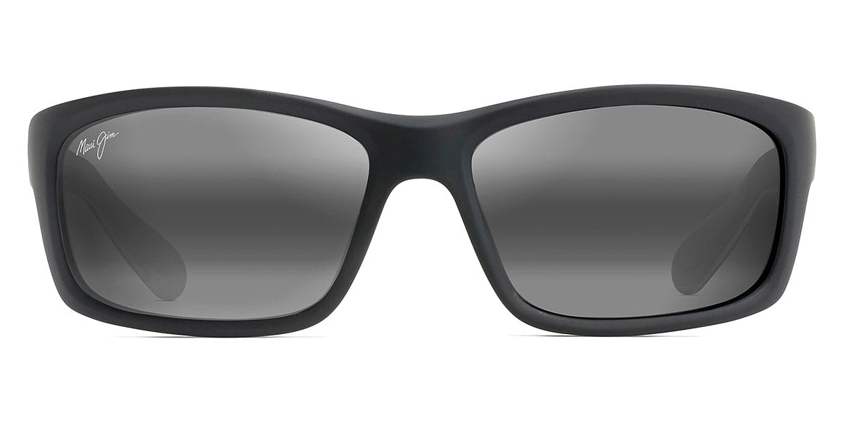 Maui Jim® Kanaio Coast 766-02MD - Matte Soft Black with White and Blue / Neutral Grey Sunglasses