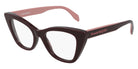 Alexander McQueen® AM0305O AMQ AM0305O 004 - Burgundy Eyeglasses