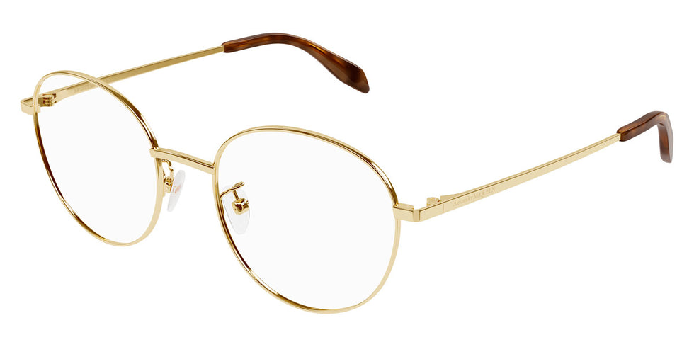 Alexander McQueen® AM0414O AMQ AM0414O 002 51 - 002 Gold Eyeglasses