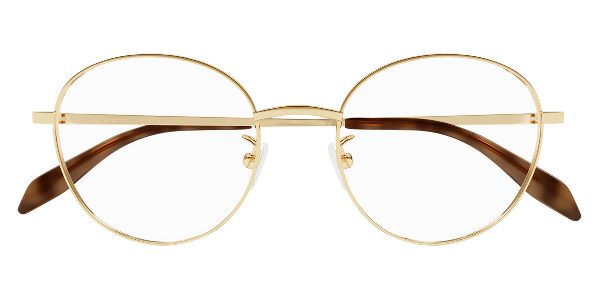 Alexander McQueen® AM0414O AMQ AM0414O 002 51 - 002 Gold Eyeglasses