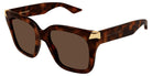 Alexander McQueen® AM0440S AMQ AM0440S 003 53 - 003 Havana / Brown Sunglasses