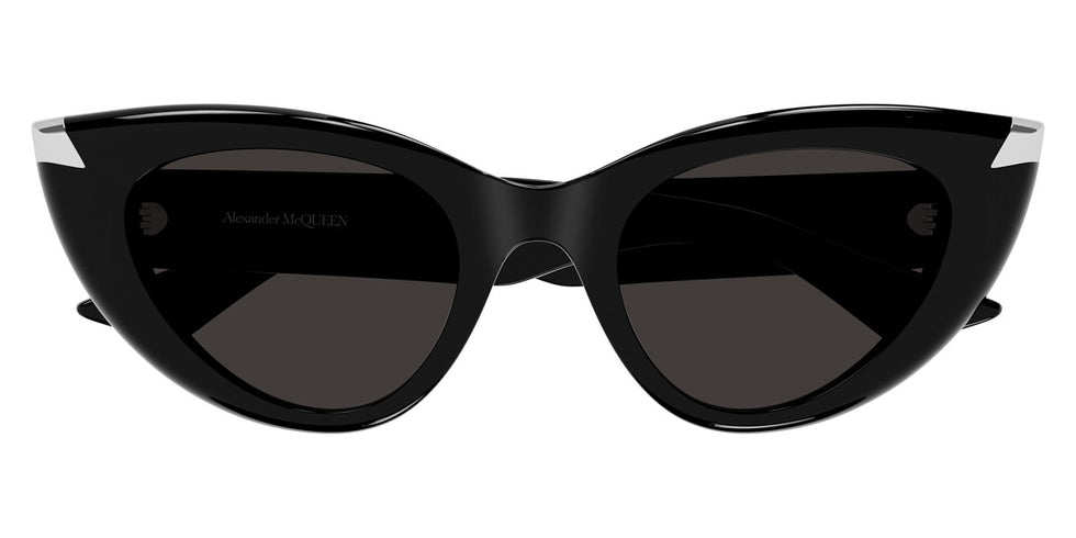Alexander McQueen® AM0442S AMQ AM0442S 001 50 - 001 Black / Grey Sunglasses