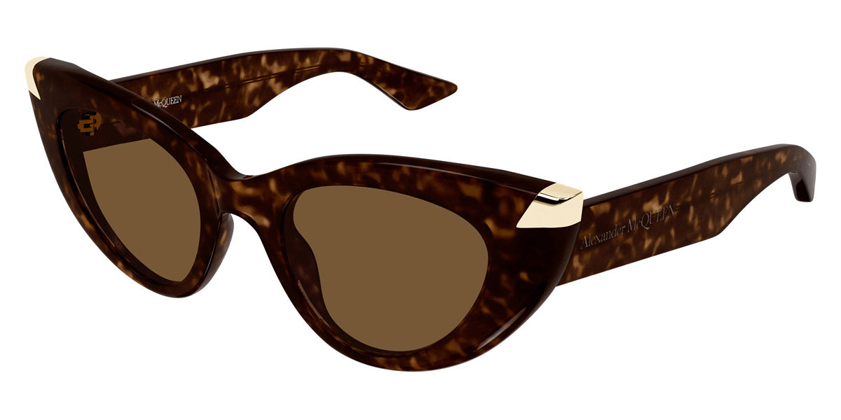 Alexander McQueen® AM0442S AMQ AM0442S 003 50 - 003 Havana / Brown Sunglasses