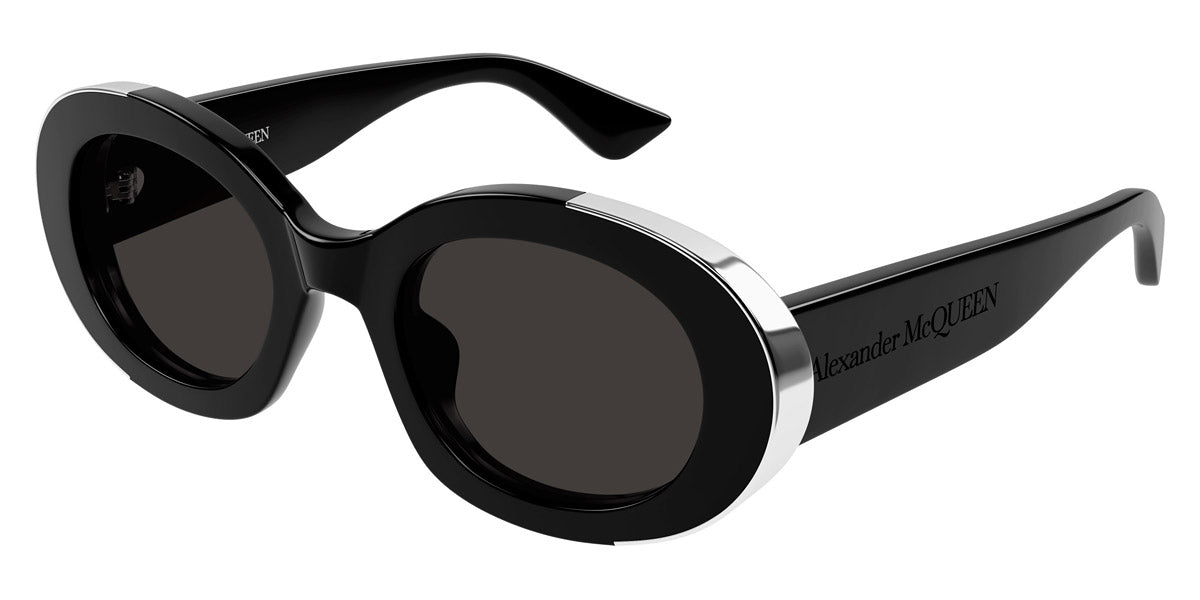 Alexander McQueen® AM0445S AMQ AM0445S 001 51 - 001 Black / Grey Sunglasses
