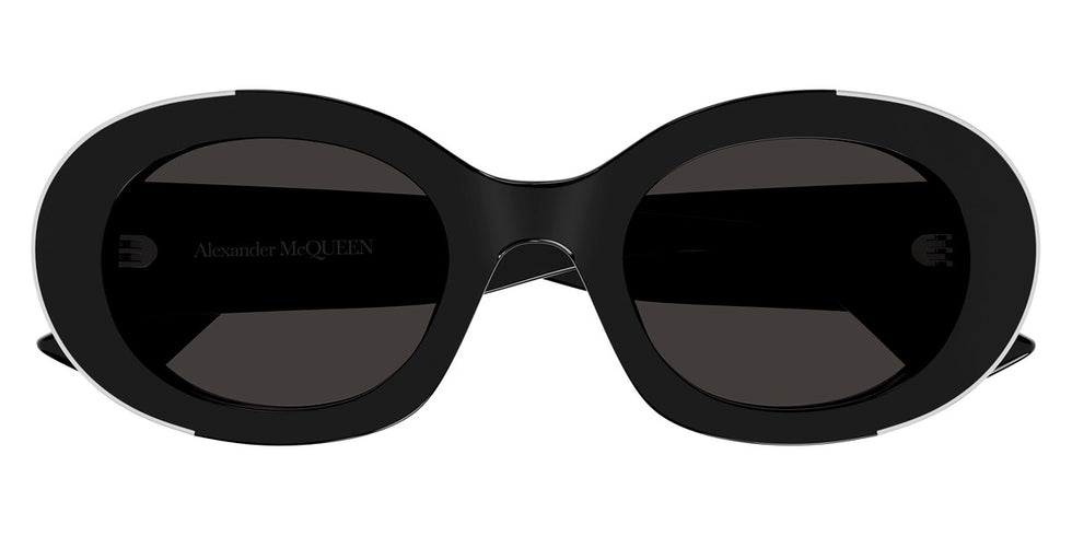 Alexander McQueen® AM0445S AMQ AM0445S 001 51 - 001 Black / Grey Sunglasses