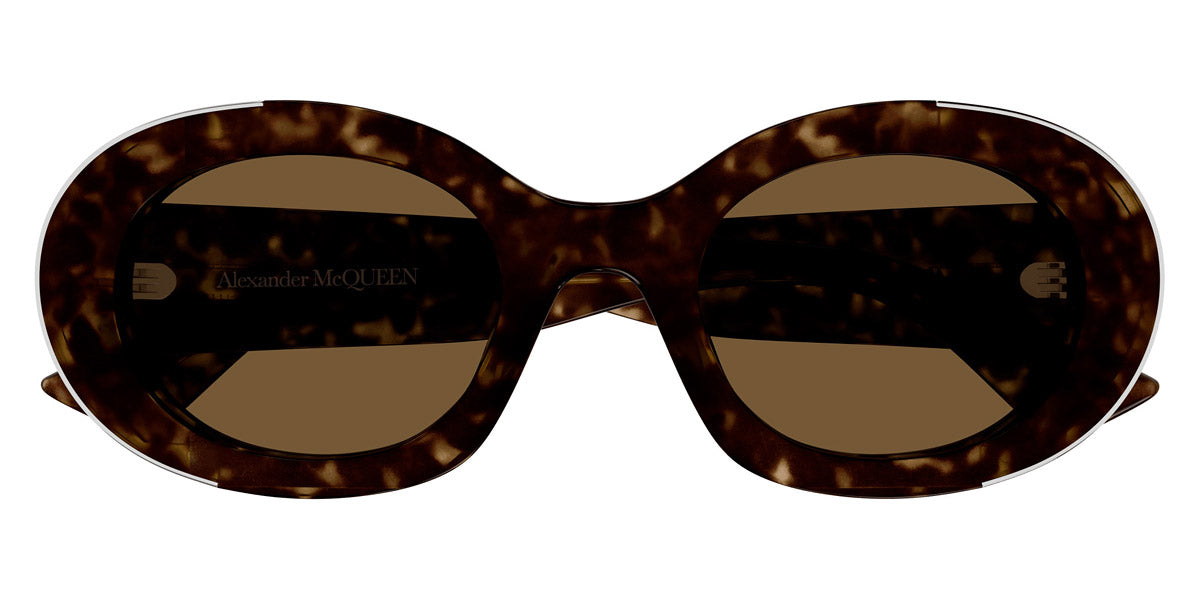 Alexander McQueen® AM0445S AMQ AM0445S 002 51 - 002 Havana / Brown Sunglasses