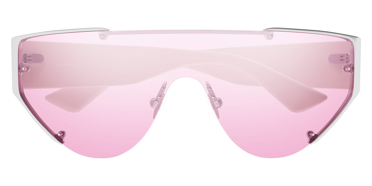 Alexander McQueen Pink Shield Visor Sunglasses Angled Frameless Shield Sunglasses // Rose - MCQ by  main image 4