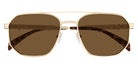 Alexander McQueen® AM0458S AMQ AM0458S 002 58 - 002 Gold / Brown Sunglasses