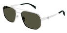 Alexander McQueen® AM0458S AMQ AM0458S 003 58 - 003 Silver / Green Sunglasses