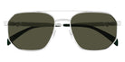 Alexander McQueen® AM0458S AMQ AM0458S 003 58 - 003 Silver / Green Sunglasses