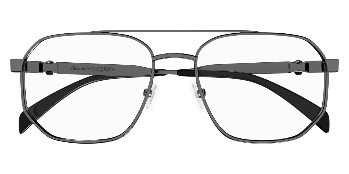 Alexander McQueen® AM0459O AMQ AM0459O 001 57 - 001 Gunmetal Eyeglasses