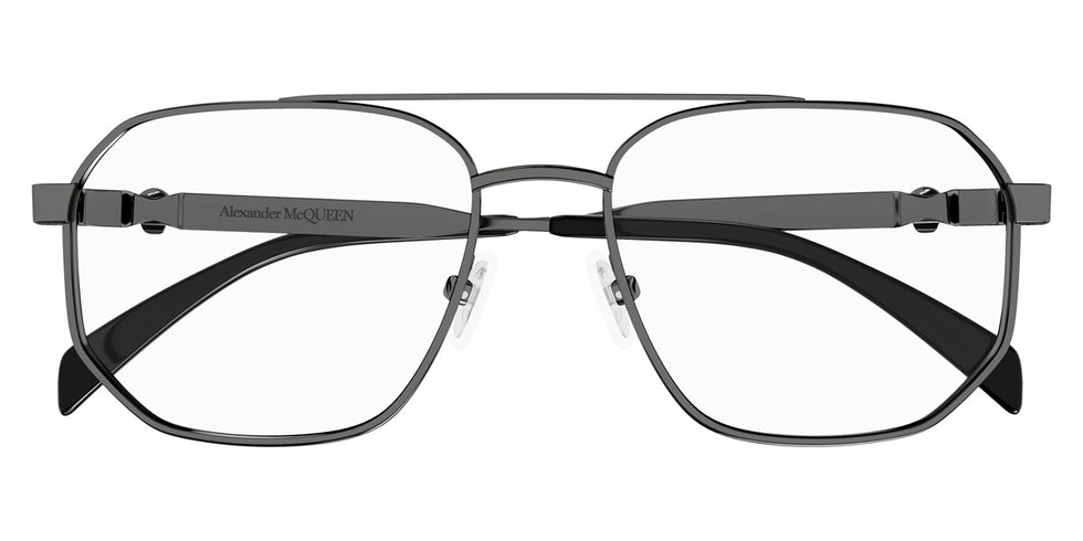 Alexander McQueen® AM0459O AMQ AM0459O 001 57 - 001 Gunmetal Eyeglasses