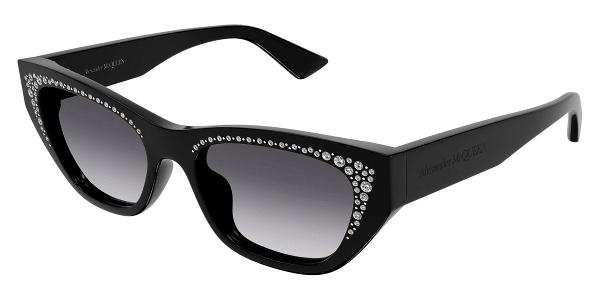 Alexander McQueen® AM0465S AMQ AM0465S 001 54 - 001 Black / Grey Sunglasses