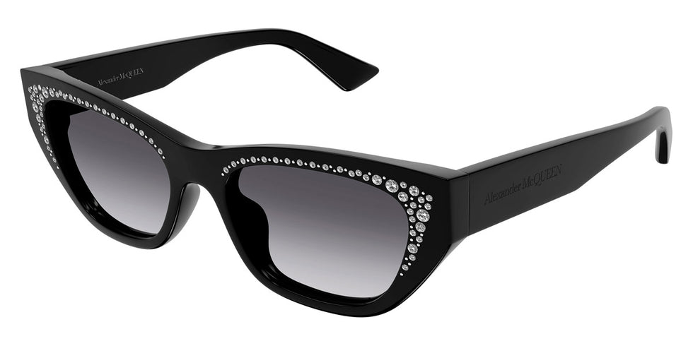 Alexander McQueen® AM0465S AMQ AM0465S 001 54 - 001 Black / Grey Sunglasses
