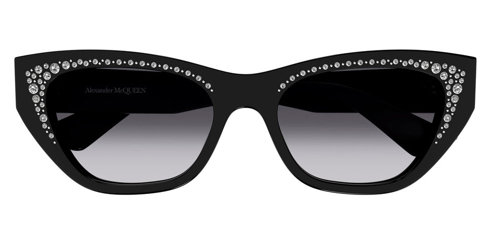 Alexander McQueen® AM0465S AMQ AM0465S 001 54 - 001 Black / Grey Sunglasses