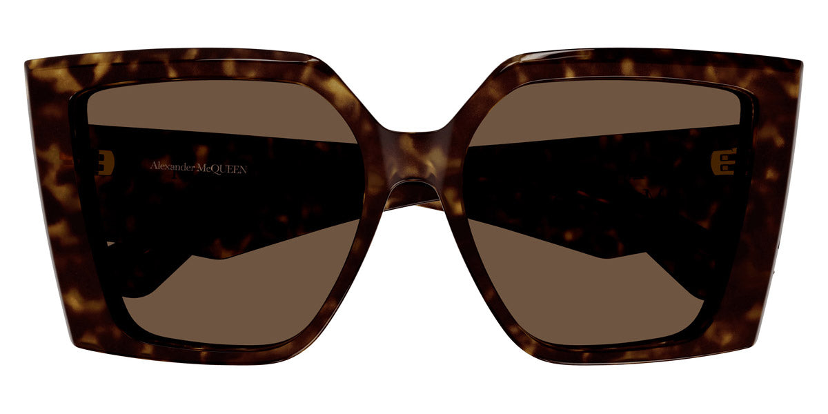 Alexander McQueen® AM0467S AMQ AM0467S 002 56 - 002 Havana / Brown Sunglasses