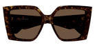 Alexander McQueen® AM0467S AMQ AM0467S 002 56 - 002 Havana / Brown Sunglasses
