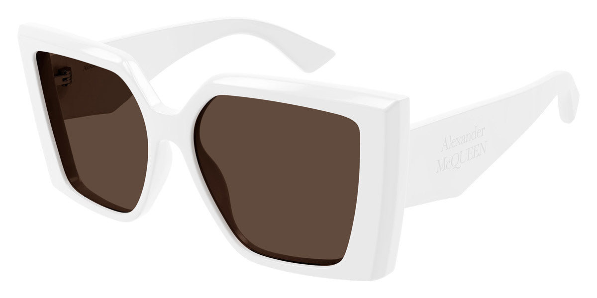 Alexander McQueen® AM0467S AMQ AM0467S 004 56 - 004 White / Brown Sunglasses