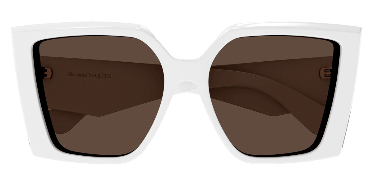 Alexander McQueen® AM0467S AMQ AM0467S 004 56 - 004 White / Brown Sunglasses