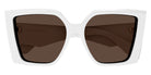 Alexander McQueen® AM0467S AMQ AM0467S 004 56 - 004 White / Brown Sunglasses