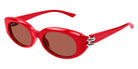 Alexander McQueen® AM0469S AMQ AM0469S 003 50 - 003 Red / Brown Sunglasses