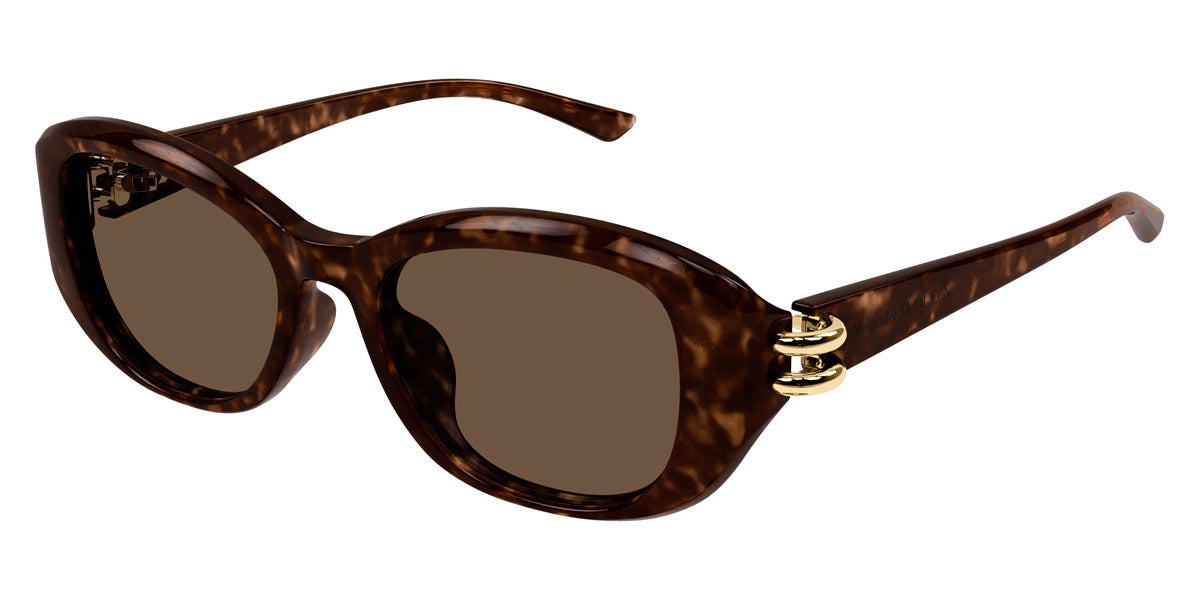 Alexander McQueen® AM0470SA AMQ AM0470SA 002 54 - 002 Havana / Brown Sunglasses