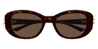 Alexander McQueen® AM0470SA AMQ AM0470SA 002 54 - 002 Havana / Brown Sunglasses