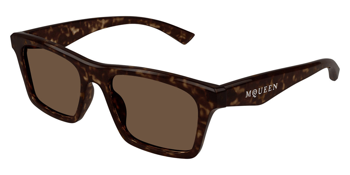 Alexander McQueen® AM0472S AMQ AM0472S 002 53 - 002 Havana / Brown Sunglasses