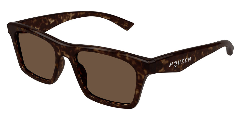 Alexander McQueen® AM0472S AMQ AM0472S 002 53 - 002 Havana / Brown Sunglasses