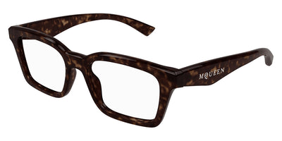 Alexander McQueen® AM0476O AMQ AM0476O 002 53 - 002 Havana Eyeglasses