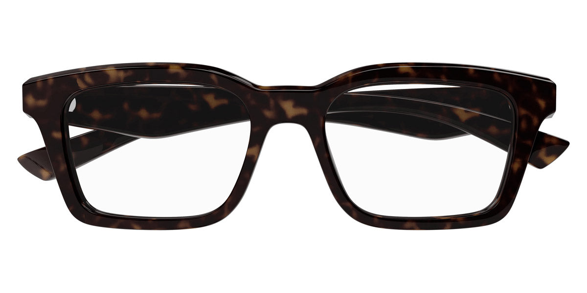 Alexander McQueen® AM0476O AMQ AM0476O 002 53 - 002 Havana Eyeglasses