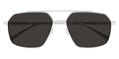 Alexander McQueen® AM0477S AMQ AM0477S 001 59 - 001 Silver / Grey Sunglasses