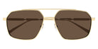 Alexander McQueen® AM0477S AMQ AM0477S 002 59 - 002 Gold / Brown Sunglasses