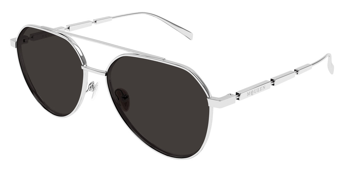 Alexander McQueen® AM0478S AMQ AM0478S 001 59 - 001 Silver / Grey Sunglasses